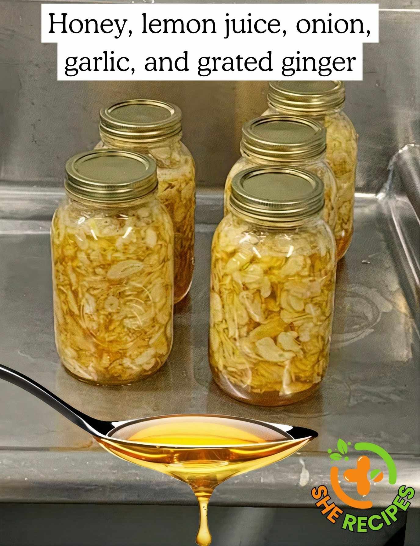 Honey, lemon juice, onion, garlic, and grated ginger Natural Remedy